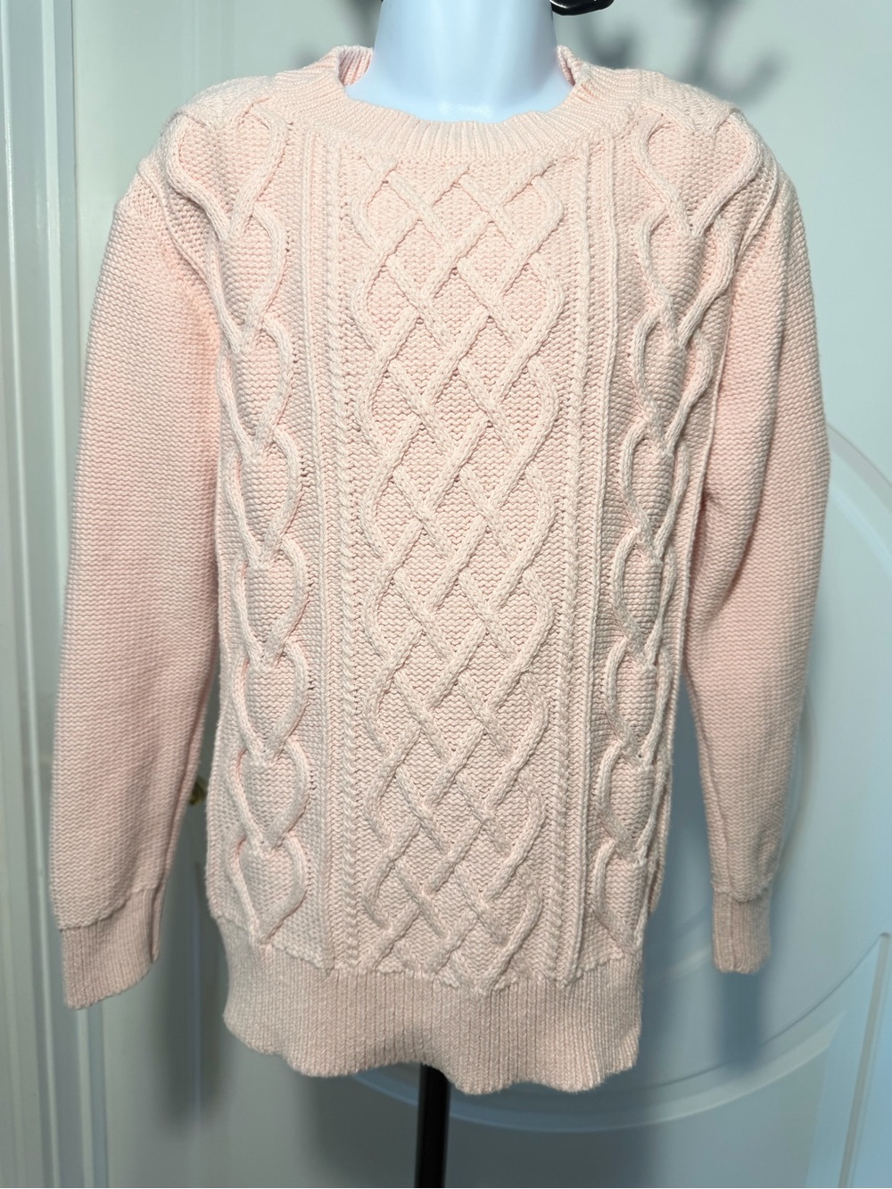 Crewcuts Classic Cable Knit Women's Sweater - Light Pink Sz 10